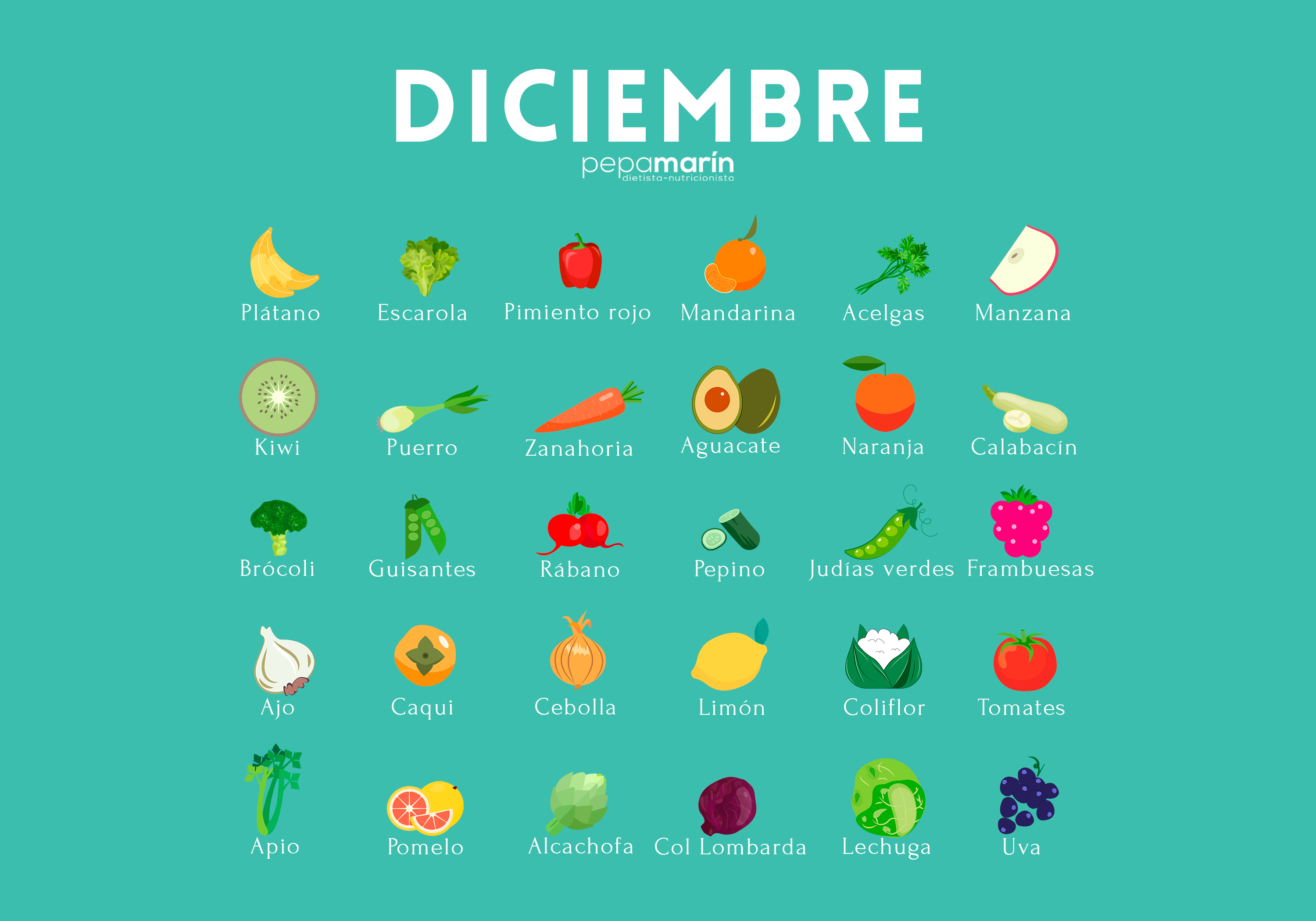 Calendario Frutas Y Verduras Pepa Marin